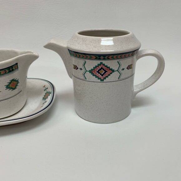Studio Nova Adirondack Gravy Boat Creamer Sugar Bowl Mikasa Aztec Design Y2201 - Picture 5 of 8